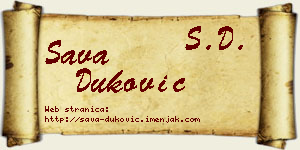 Sava Duković vizit kartica